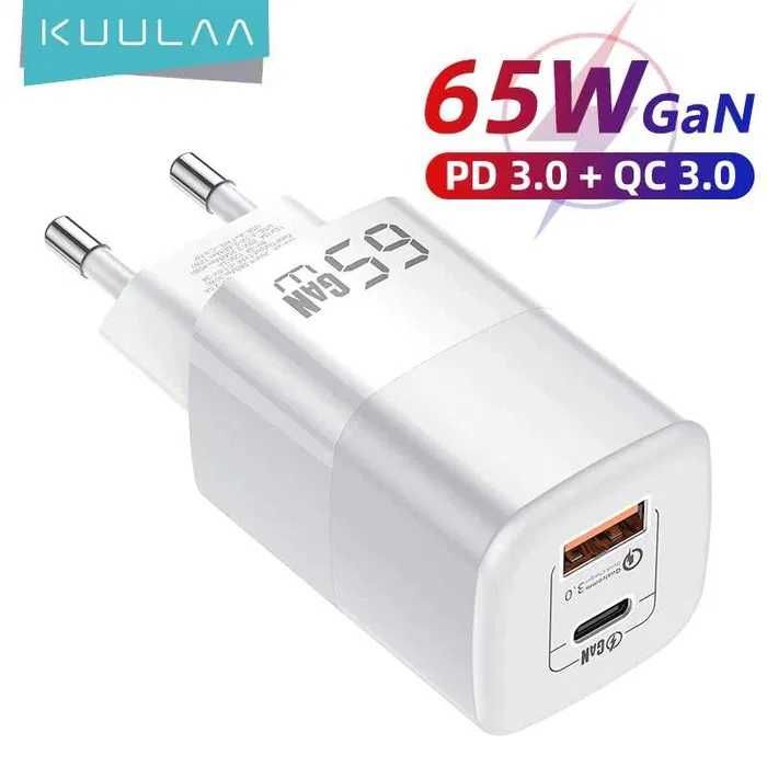 Зарядное устройство GaN для ноутбука и смартфона KUULAA 65W