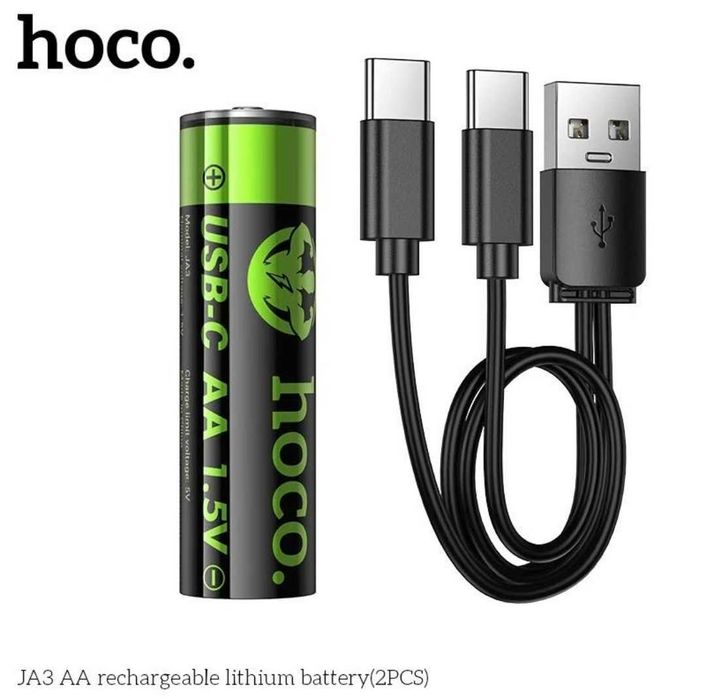Hoco JA3 JA4 перезаряжаемые литиевые AA-батарейки Rechargeable Battery