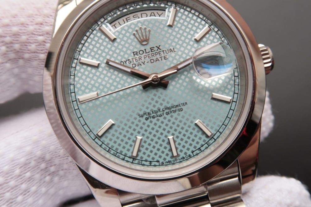 Rolex Day-Date Automatic Ice Blue Dial Platinum Swiss 1 la 1