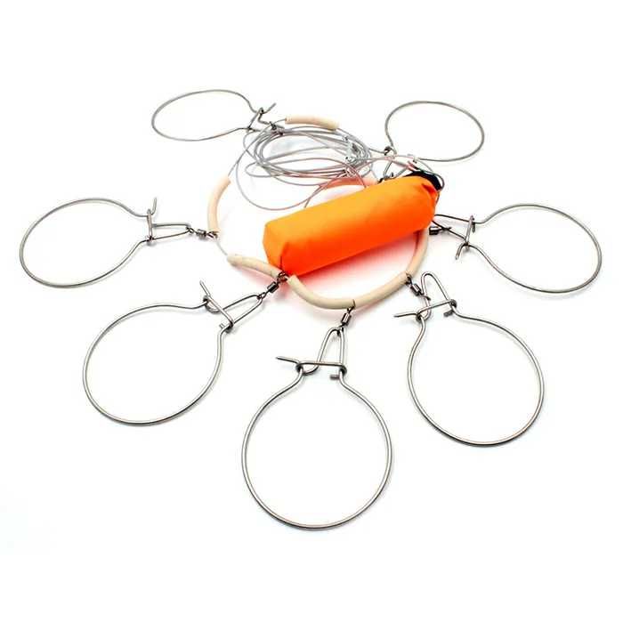 Кукан Namazu металл. трос 3,5 м, 7 круг. карабинов, с поплавком