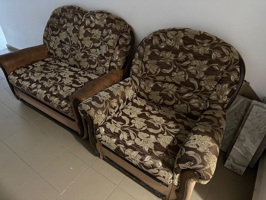 Продам диван с креслом, оба раскладываются