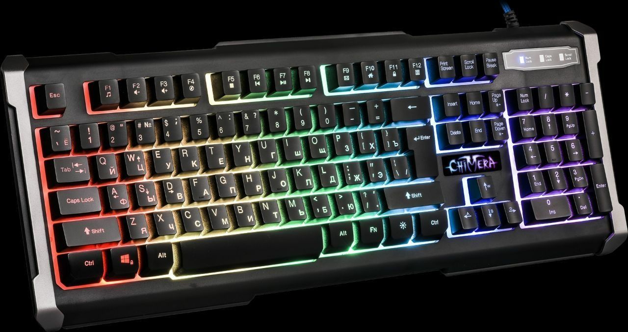 (9 видов подсветки) Defender Chimera RGB Мембраная Клавиатура