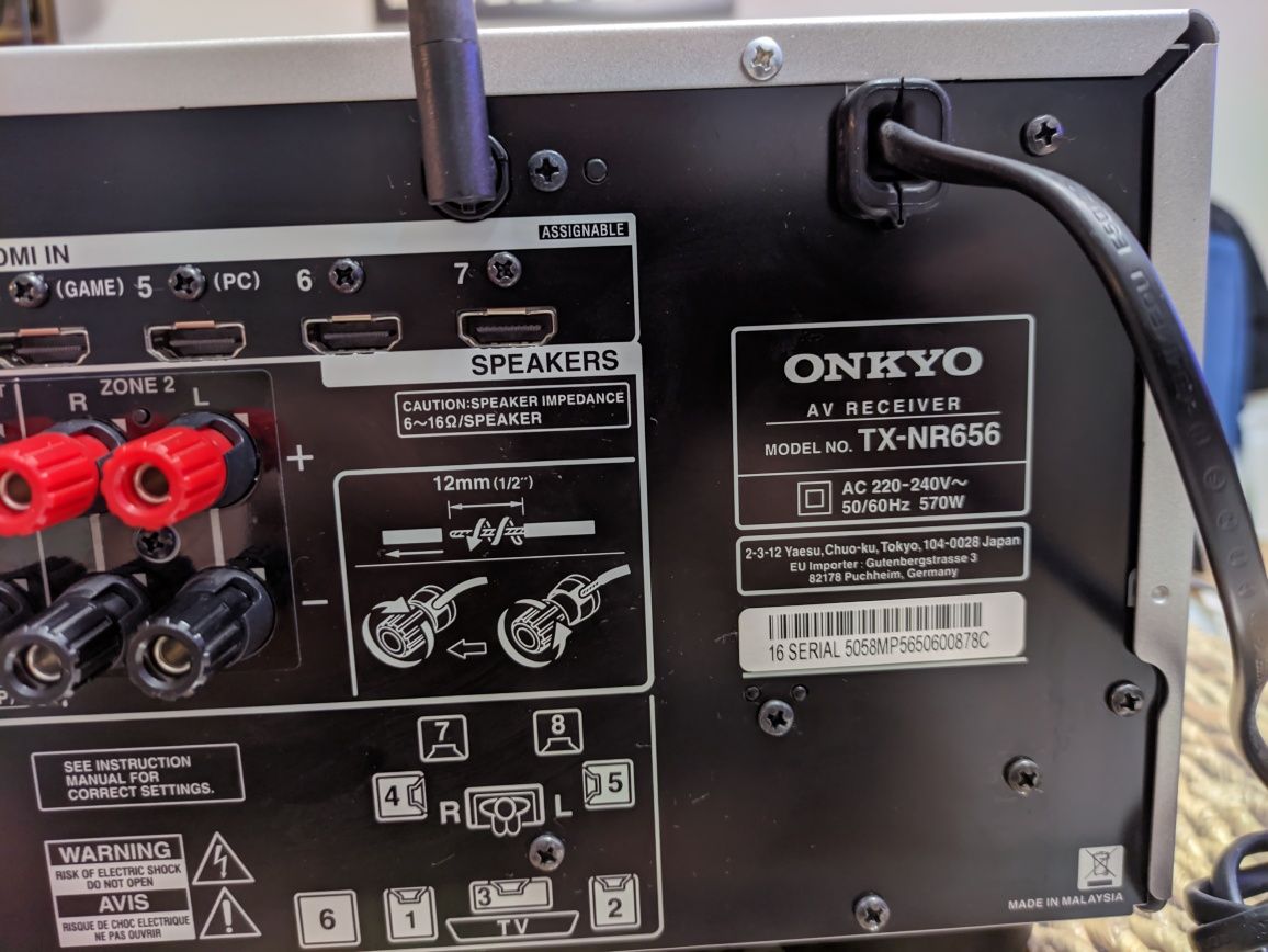 Ресийвър Onkyo NR656 4K Wifi Bluetooth Dolby Atmos