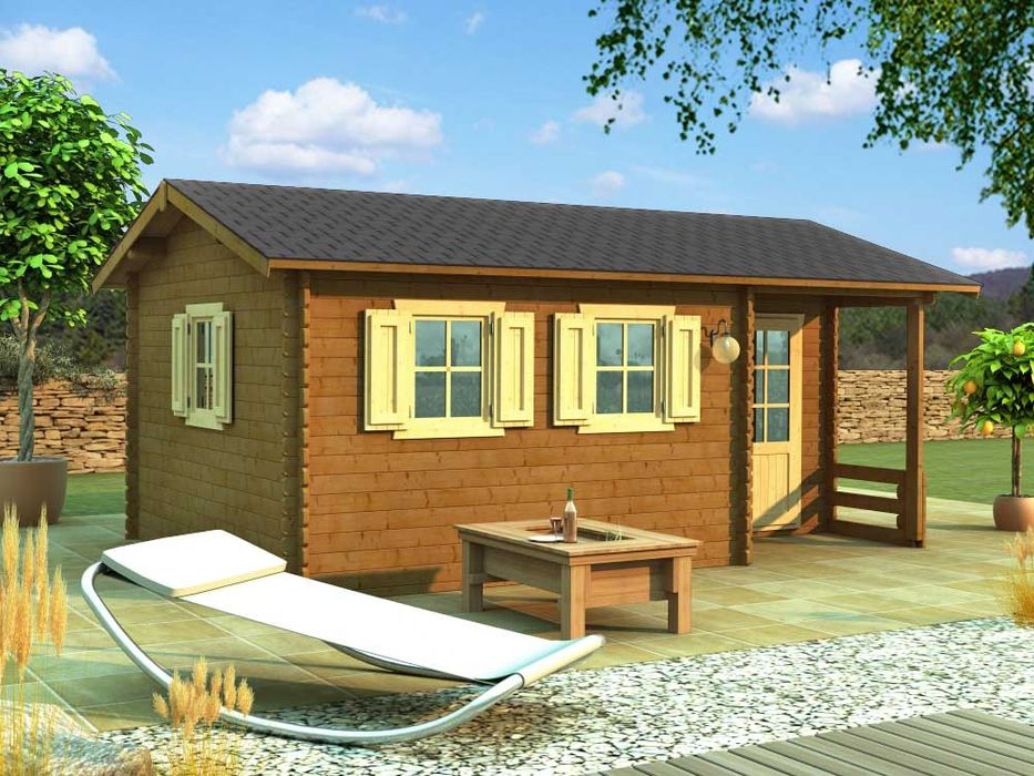 Сглобяеми дървени преместваеми къщи масив 22м2 - дървени бунгала масив