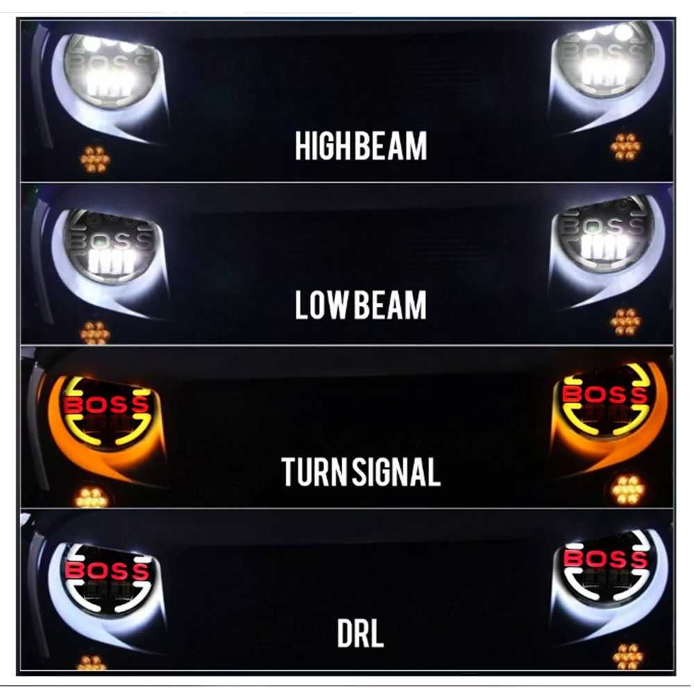 LED фар/лампа/халоген 18 см, 12V-24V, къси/дълги, 6500lm, универсален