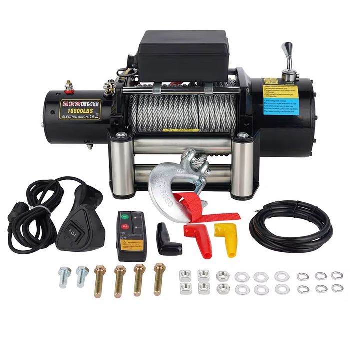 Авто лебедка, 16800LBS, лебедка 12В, лебедка для эвакуатора