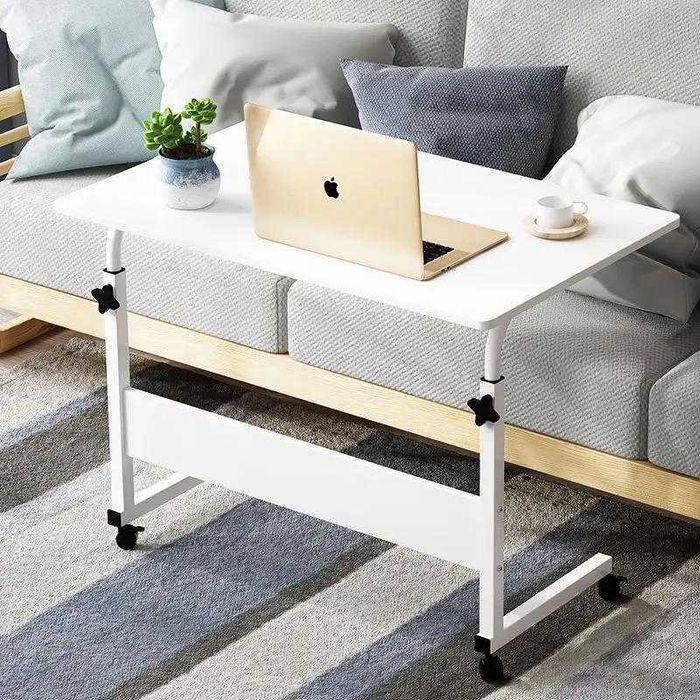 Birou mobil multifunctional,inaltime reglabila70-90cm,blat 80x40cm,alb