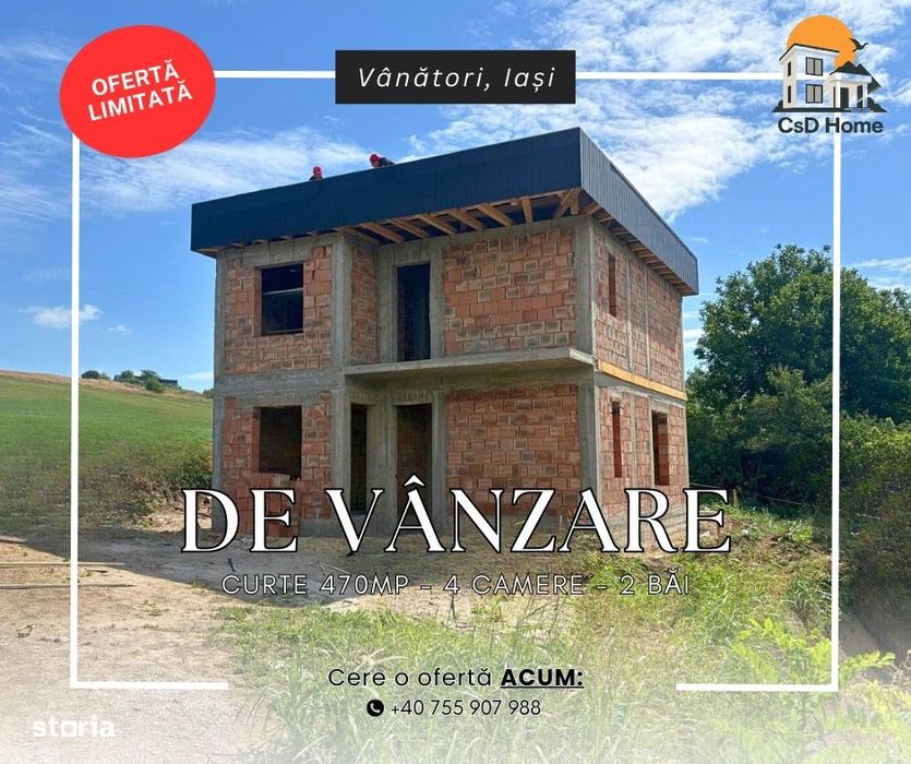 Casă modernă, 4 camere, acces asfaltat, zonă sigură