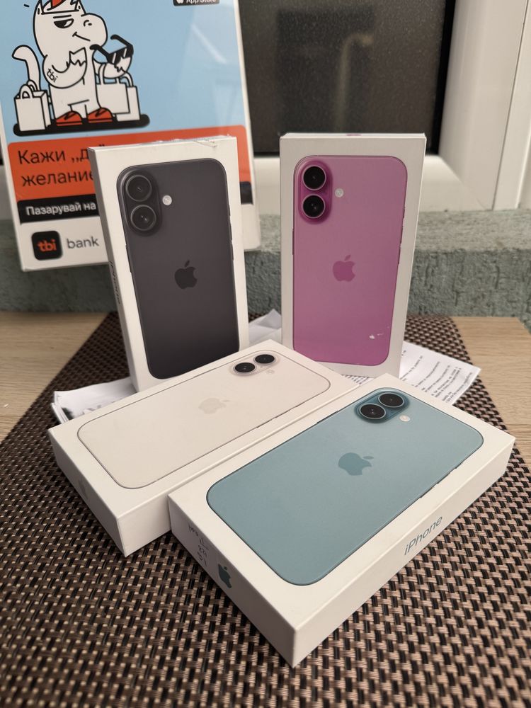 ЛИЗИНГ 55лв/м•iPhone 16 PINK/Teal/White/Black* айфон 16 НЕРАЗПЕЧАТАН