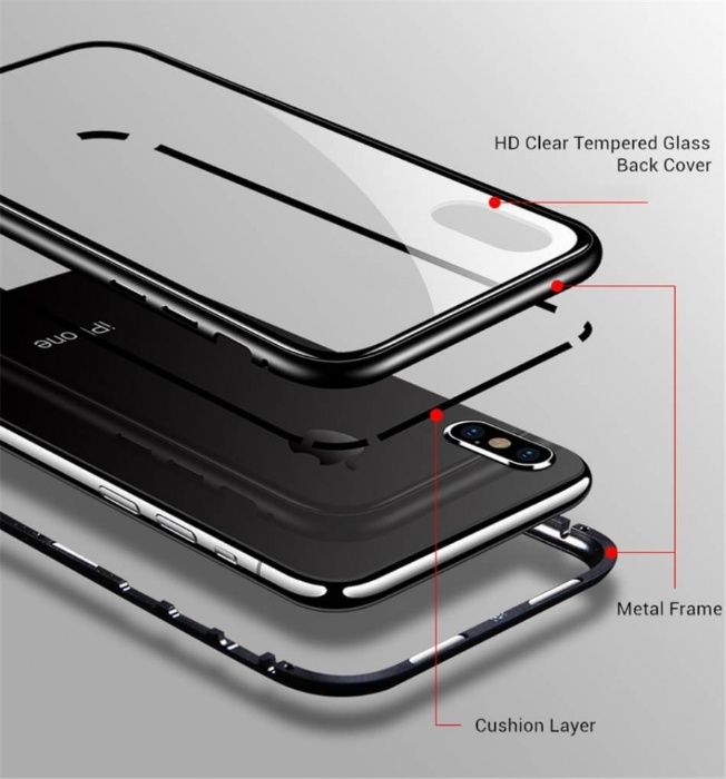 Husa Apple iPhone 7 PLUS Magnetica 360 grade Negru+folie de sticla