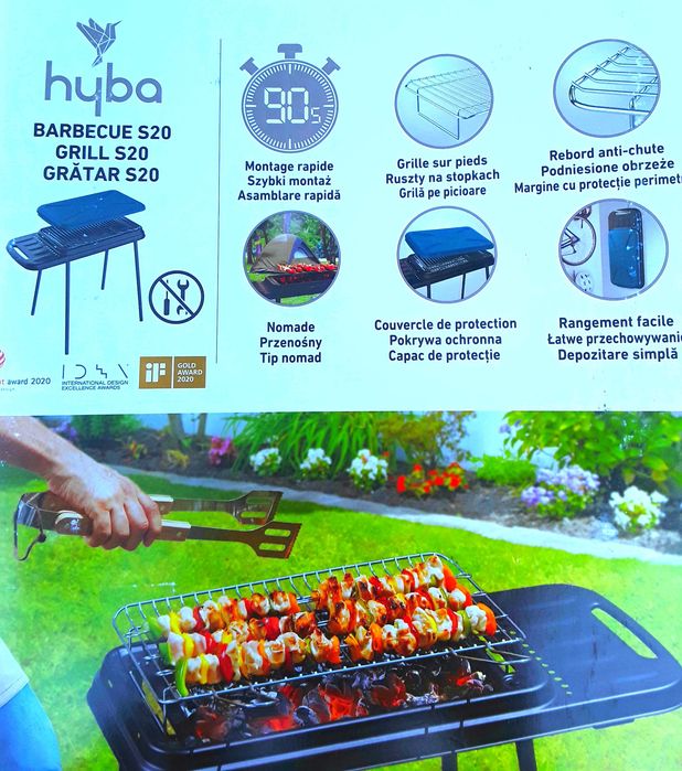 Gratar HYBA  pliabil cu capac NOU - 150 Lei