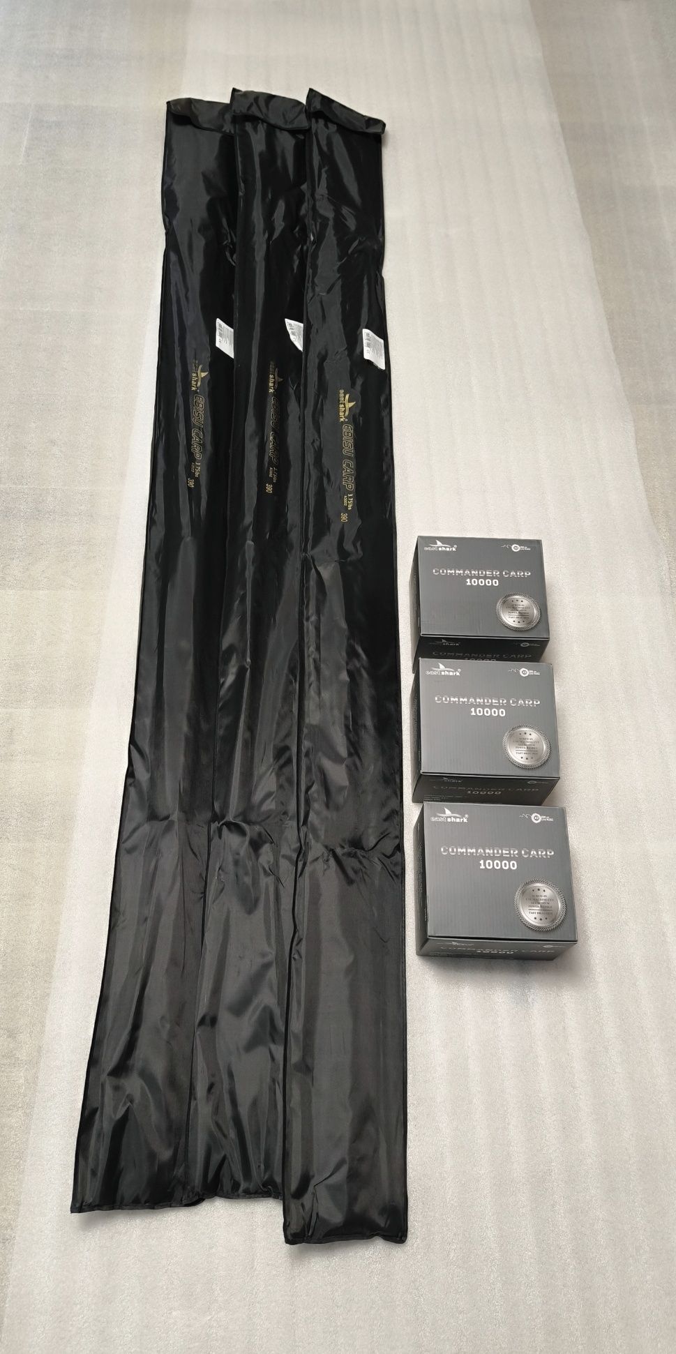 SET 3 Lansete EastShark EBISU CARP 3.90 m 3.75LBS + 3 Mulinete 10000