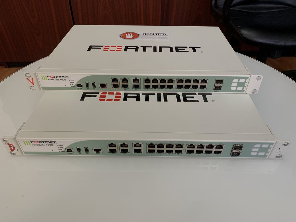 3-Switch HPE Aruba j9775a, 2-Fortinet FG-100D