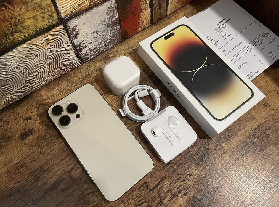 IPhone 14 Pro Max “ Gold “ 256 GB “ Neverlocked “ Ca Nou “ Full Box “
