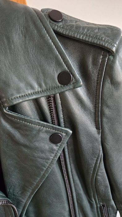 Barneys Original кожено зелено яке С