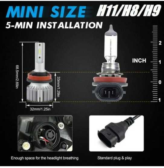 BEVINSEE F31C H11 H8 H9 LED крушки за фарове