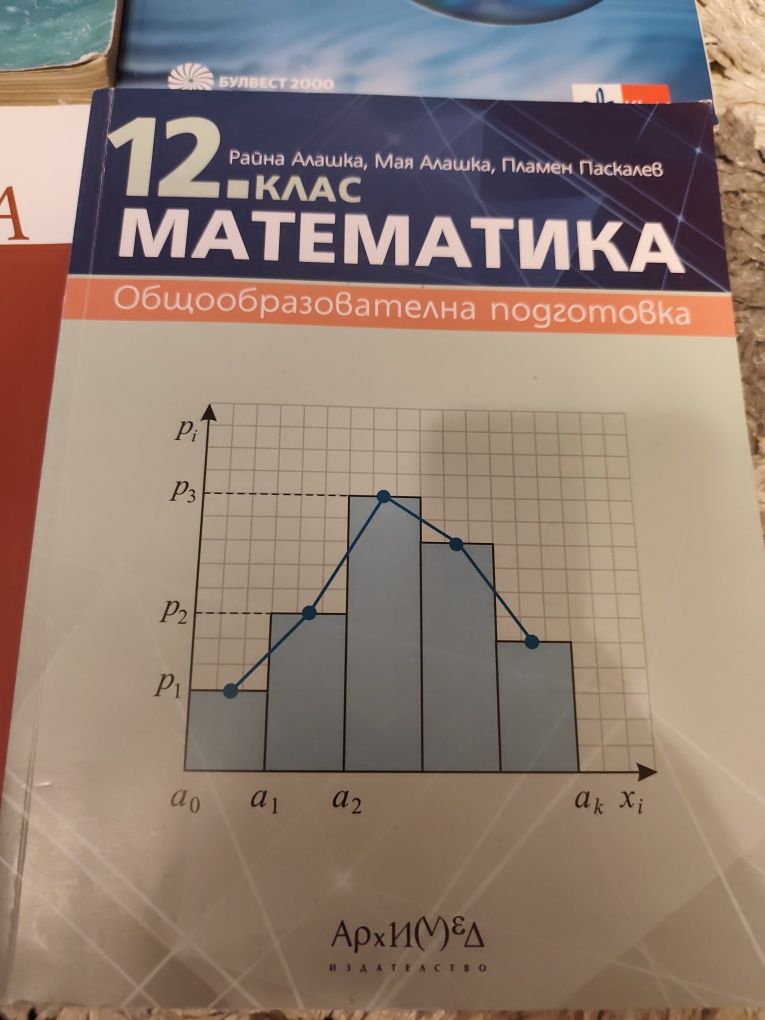 Учебници по математика, литература, биология, физика и д-р.
