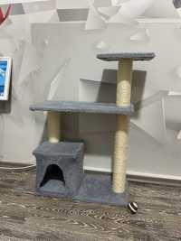 Ansamblu pisici, stâlpi din funie sisal, gri deschis, 70 cm
