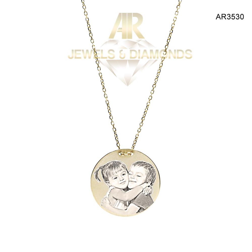 Lantisor Aur 14 K model ARJEWELS (AR3530) personalizat poza sau text