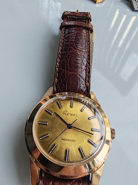 Ceas Rewel Placat cu aur 37 mm Mecanic