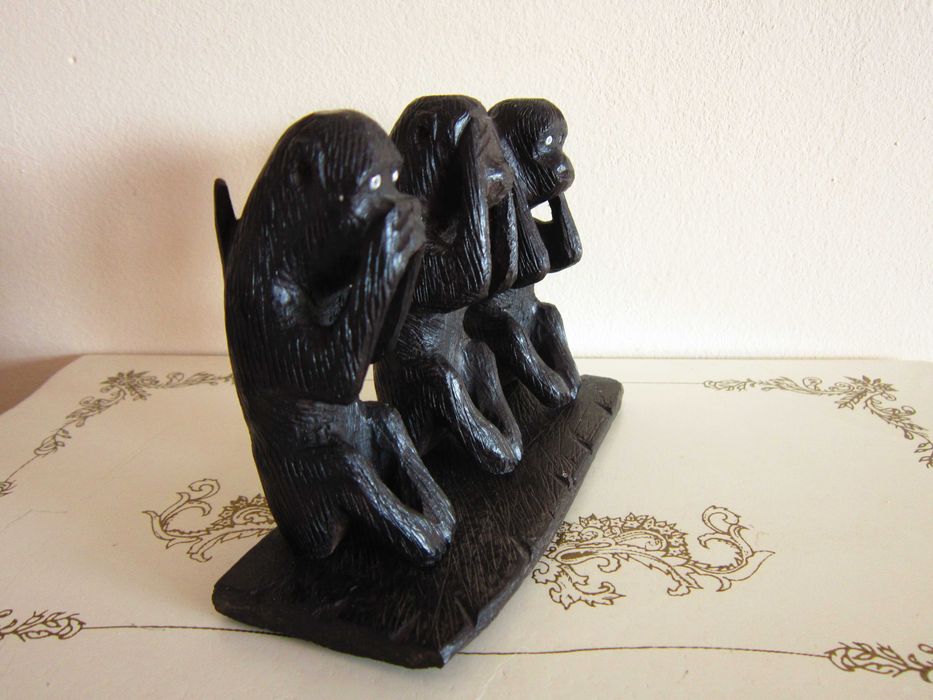 cadou deosebit Legea de Aur 3 maimute intelepte abanos