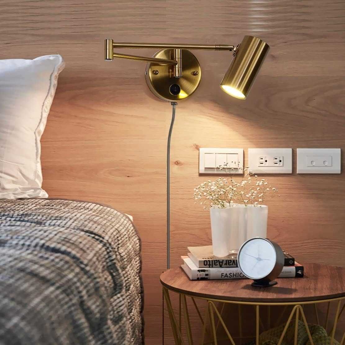 НОВA! LED лампа за стена 7W с гъвкаво рамо и ключ, 2 бр/к-кт