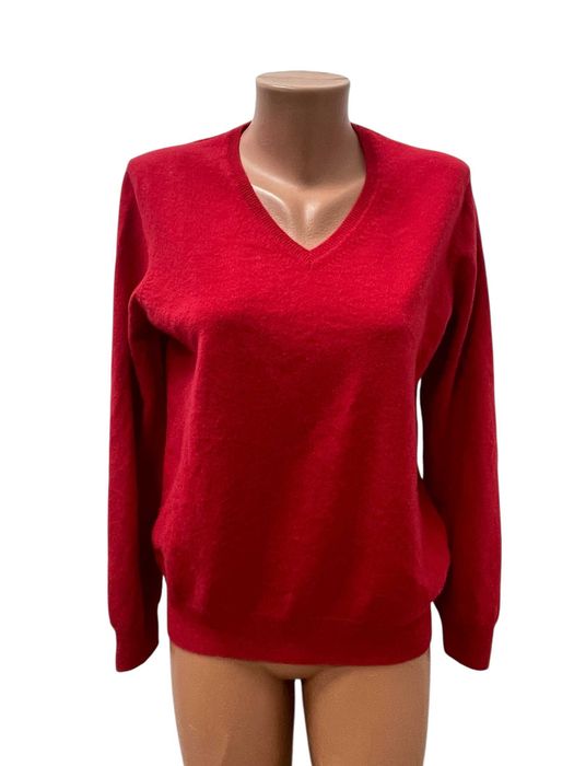 FRANCO CALLEGARI размер L дамски кашмирен пуловер 100% КАШМИР червен