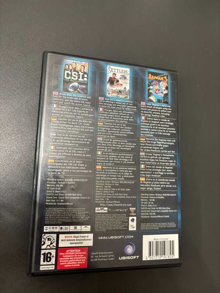 3 игри в 1 за PC / The Settlers / CSI / Rayman 3