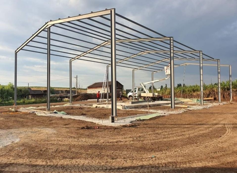 Vand 7ferme metalice din IPE160 si 14stalpi la 4m din IP
