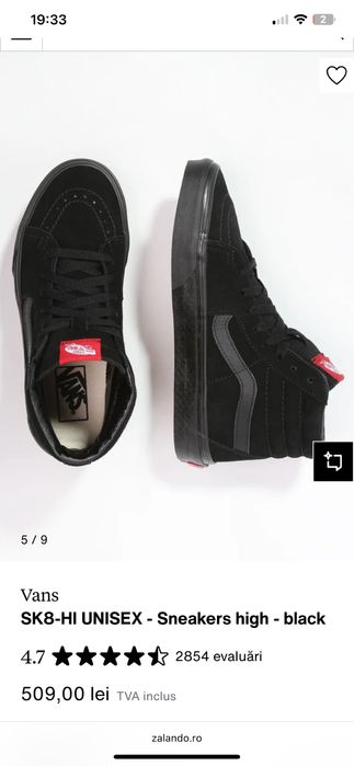 Vans sk8-hi, CA NOI, piele