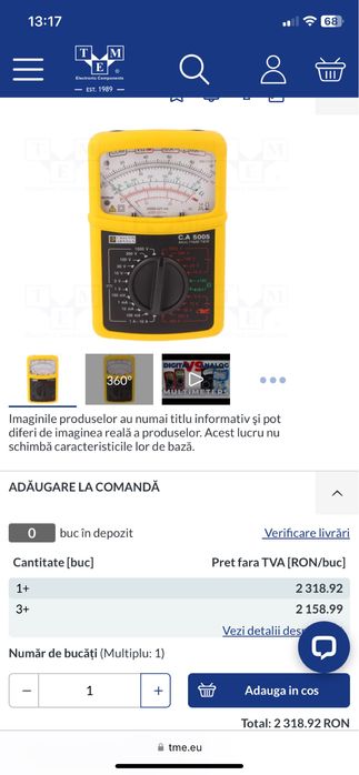 Vand Multimetru Chauvin Arnoux CA5005