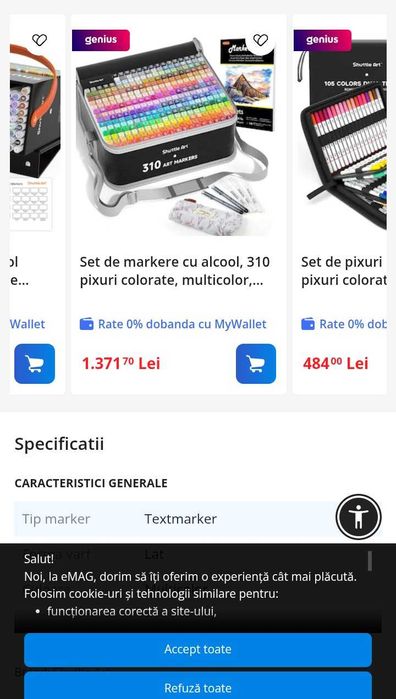 Markere 310 bucăți NOI