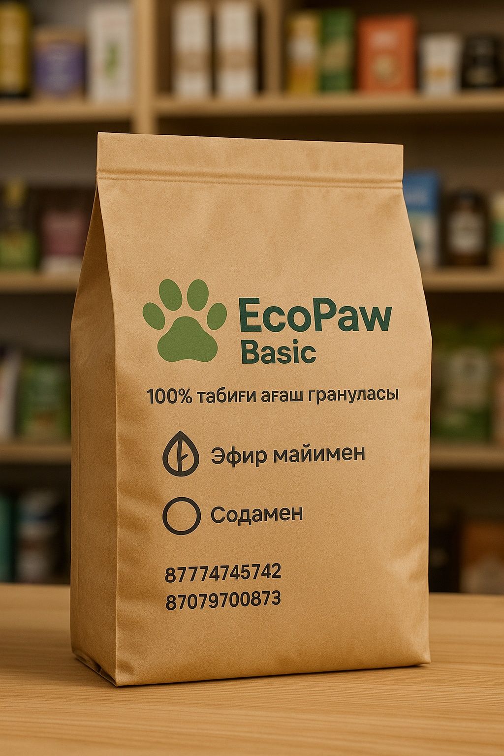 Эко наполнитель для кошачьего туалета – древесные гранулы от EcoPaw