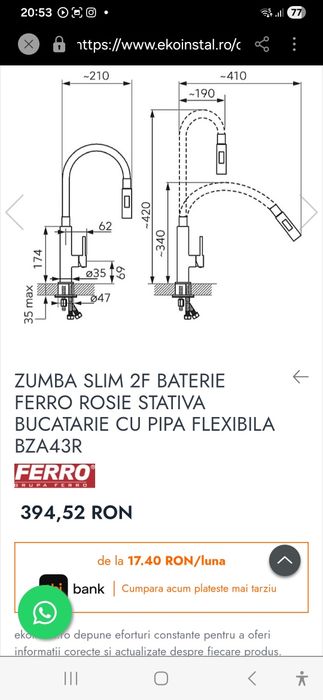 Baterie bucatarie nou