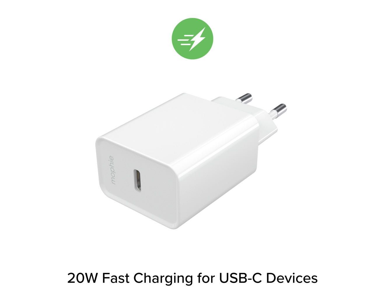 Зарядно Mophie Essentials ACC PWR Adapter USB-C 20W PD