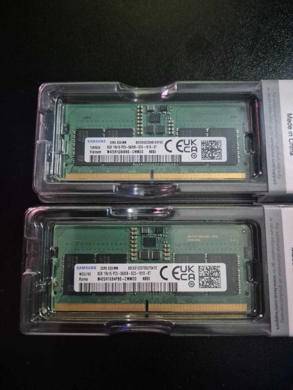 ОЗУ DDR5 SO-DIMM, 2шт по 8GB, частота 5600