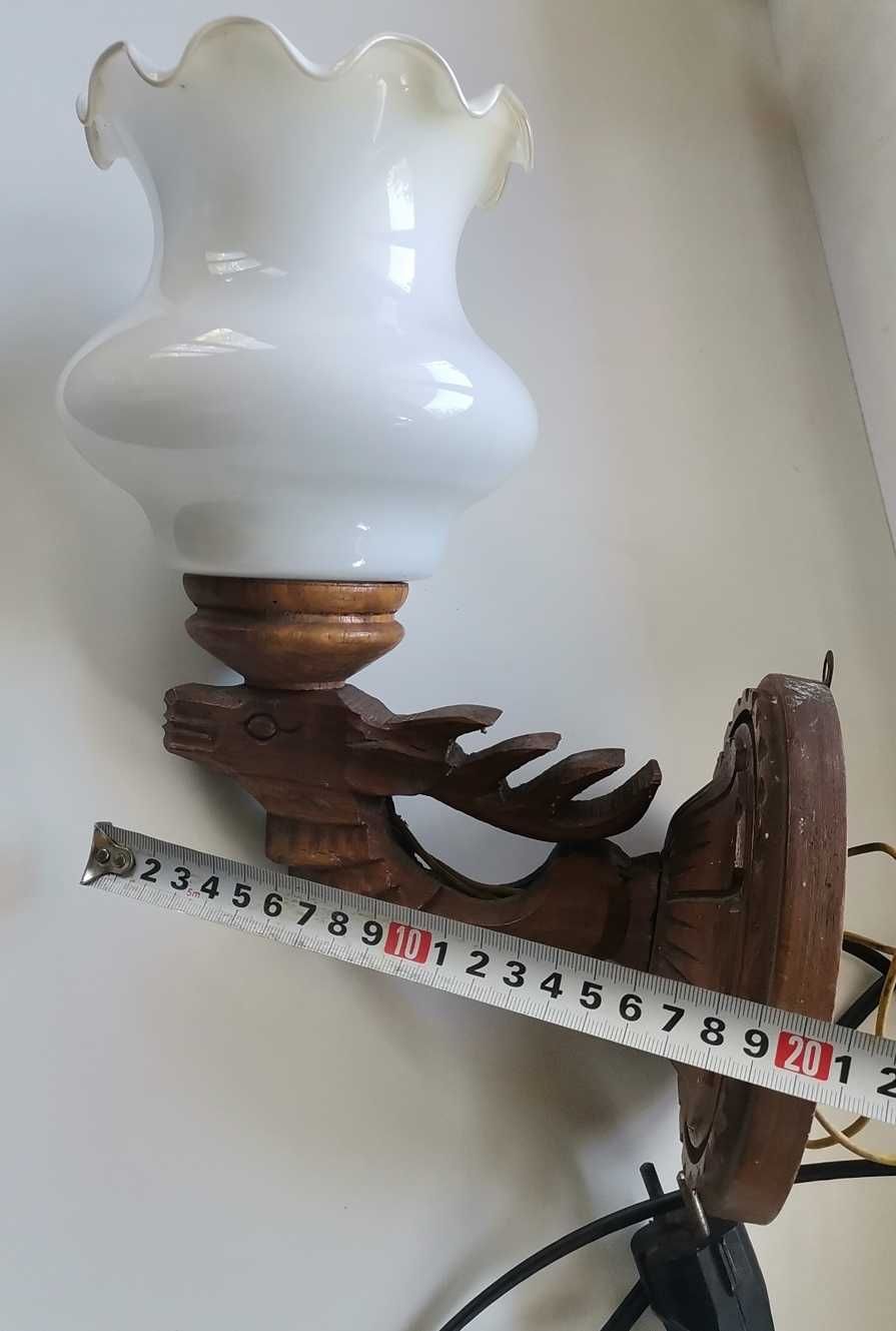 Лампа за стена, елен, дърворезба
