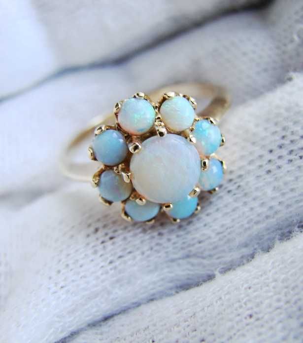 Inel Aur 14K Cu Opal Natural Opale Unicat