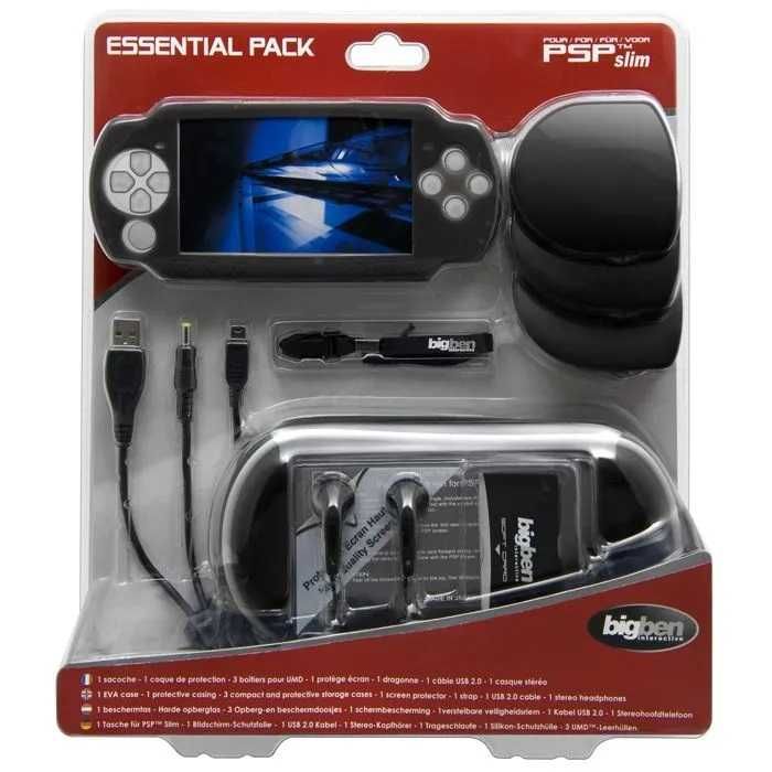 Essential Pack - PSP Slim / PSP Street, cablu alimentare, div culori