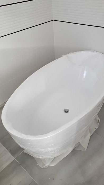 Cada freestanding, ovala, acril alba 160 x 80cm