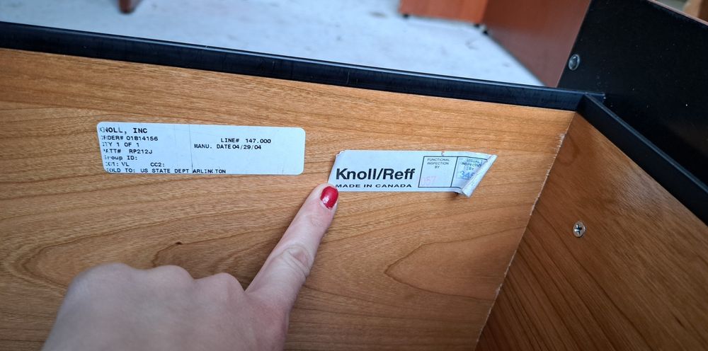 2 бюра knoll reff със стол и контейнер/маса за принтер