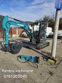 Miniexcavator de inchiriat 4 tone + picon/Sapaturi / For rent