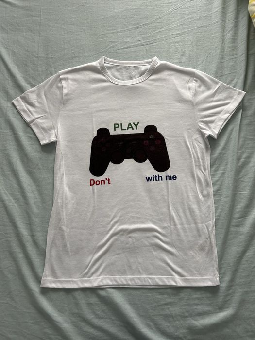 tricou alb de gamer
