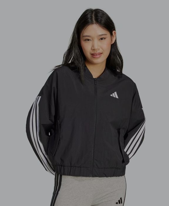 Яке бомбър Essentials 3-Stripes JD5317 Черен Loose