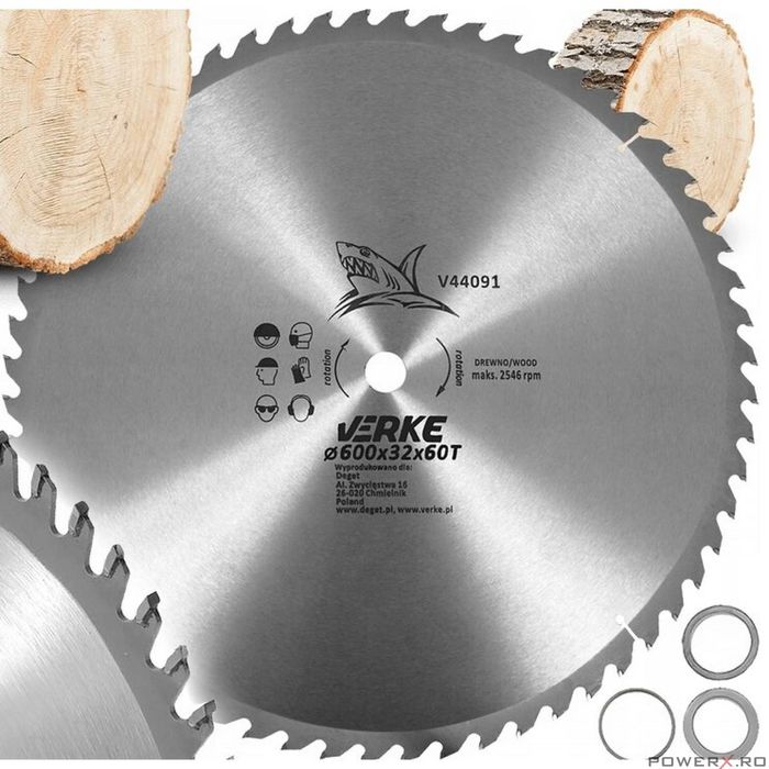 Disc circular pentru lemn, 600 x 32, 60 dinti, Vidia, Verke