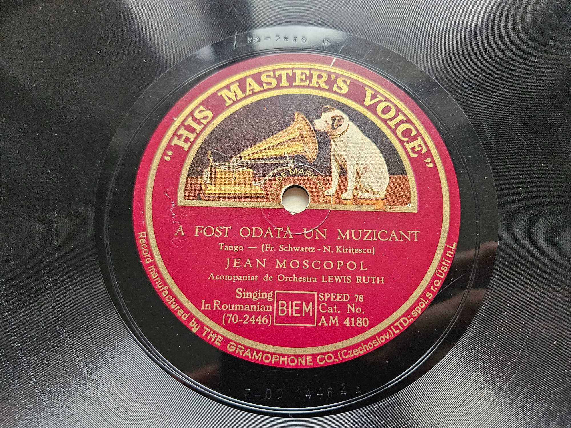Discuri patefon gramofon Jean Moscopol interbelice