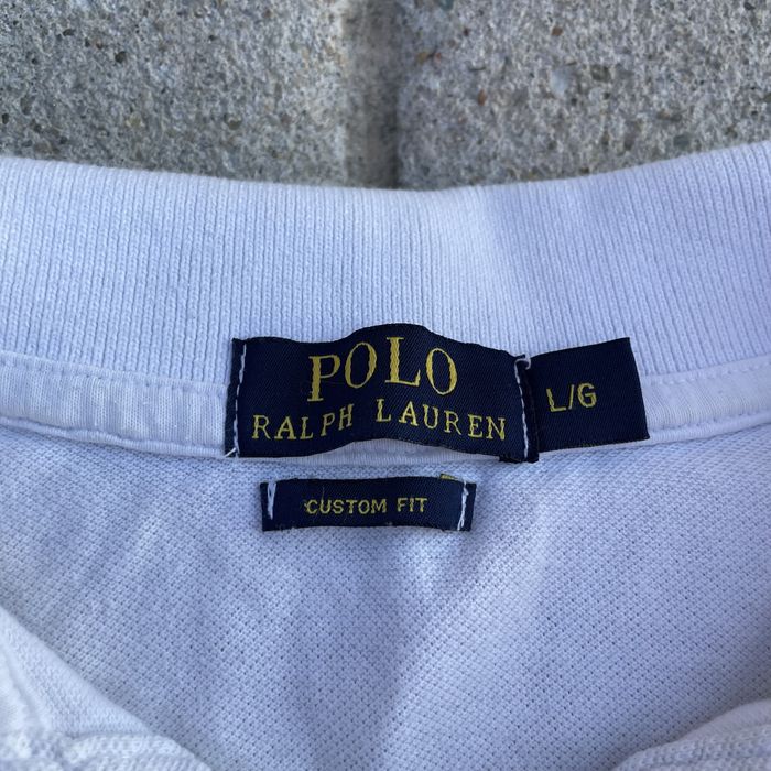 Ralph Lauren Polo Shirt – L Custom Fit – White, 100% Cotton