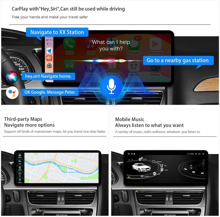 12.3 мултимедия Audi A4/A5 B8.5 Facelift Android 14 8GB/128GB CarPlay
