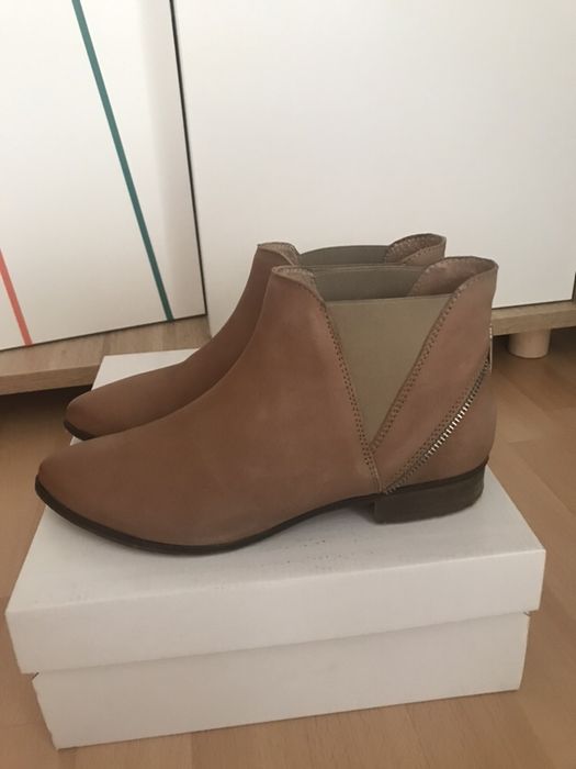 Botine din piele naturala nabuc, 38