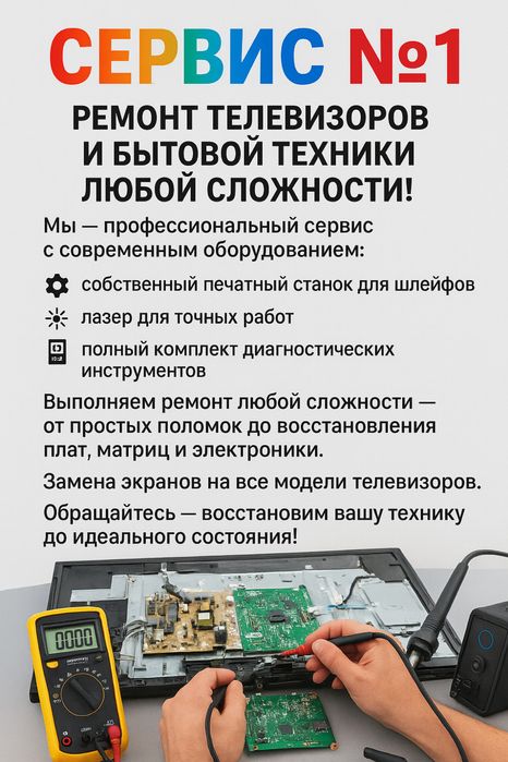Ремонт Телевизоров любой сложности